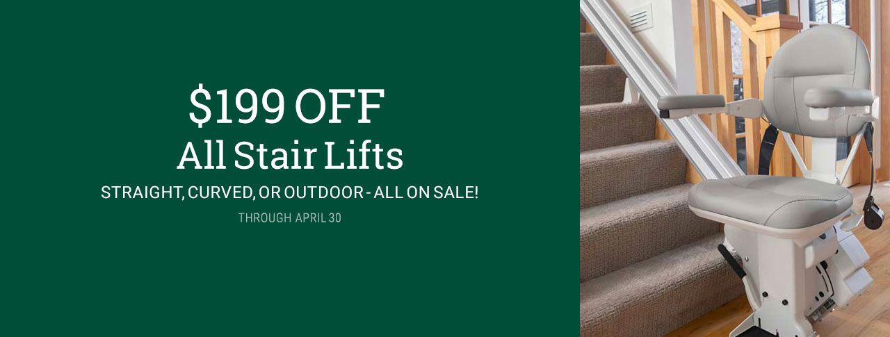 $199 OFF Stair Lifts through April 30, 2024!