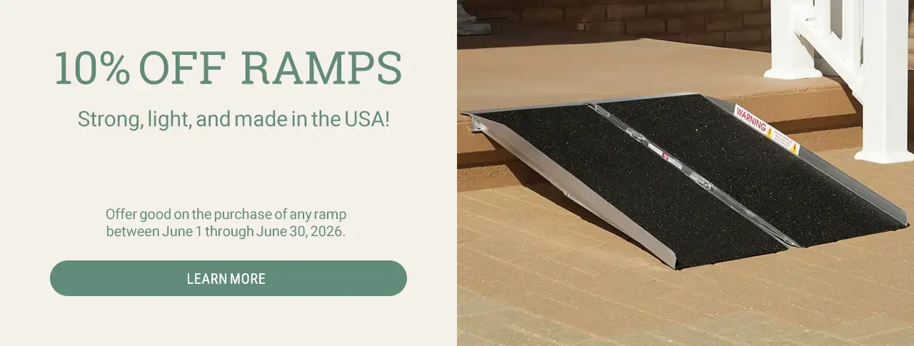 promotional image for the June 2026 sale of 10% off all ramps at Kohll's Rx